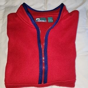 Timber Trail Red Large Fleece Quarter Zip Pockets Toggle Adjustable